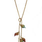 Sarah Cavender Metalworks - 50" Falling Leaves Birch Leaf Lariat: Gold with Multi Color Leaves