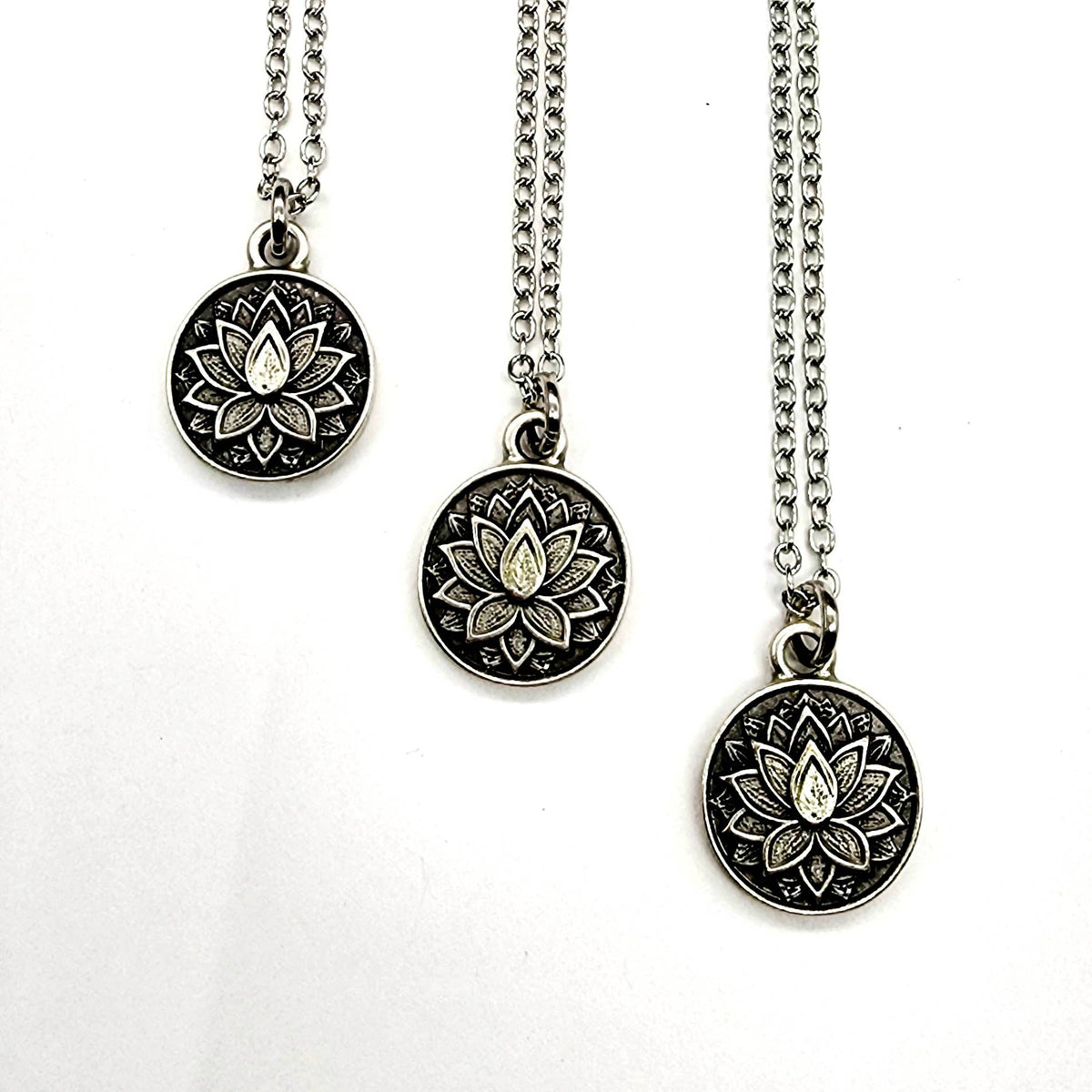 MergingMetals - “Inner Bloom” Silver Lotus Pendant Necklace