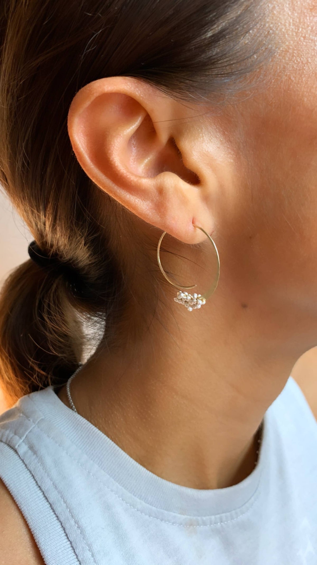 YedOmi Jewelry - Blooming Hoops- Xtra Small: Oxidized Sterling Silver