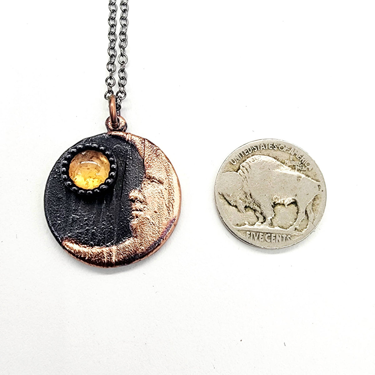 MergingMetals - Citrine Goodnight Moon Necklace