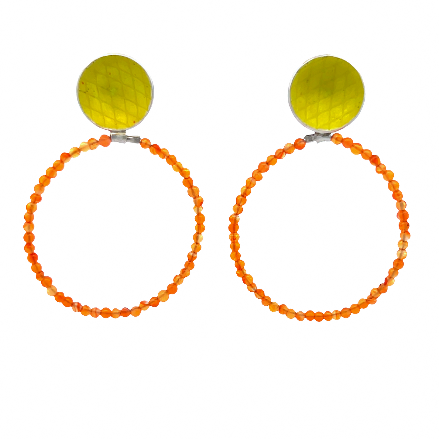 Sarah Perkins: Enamel and Carnelian Earrings