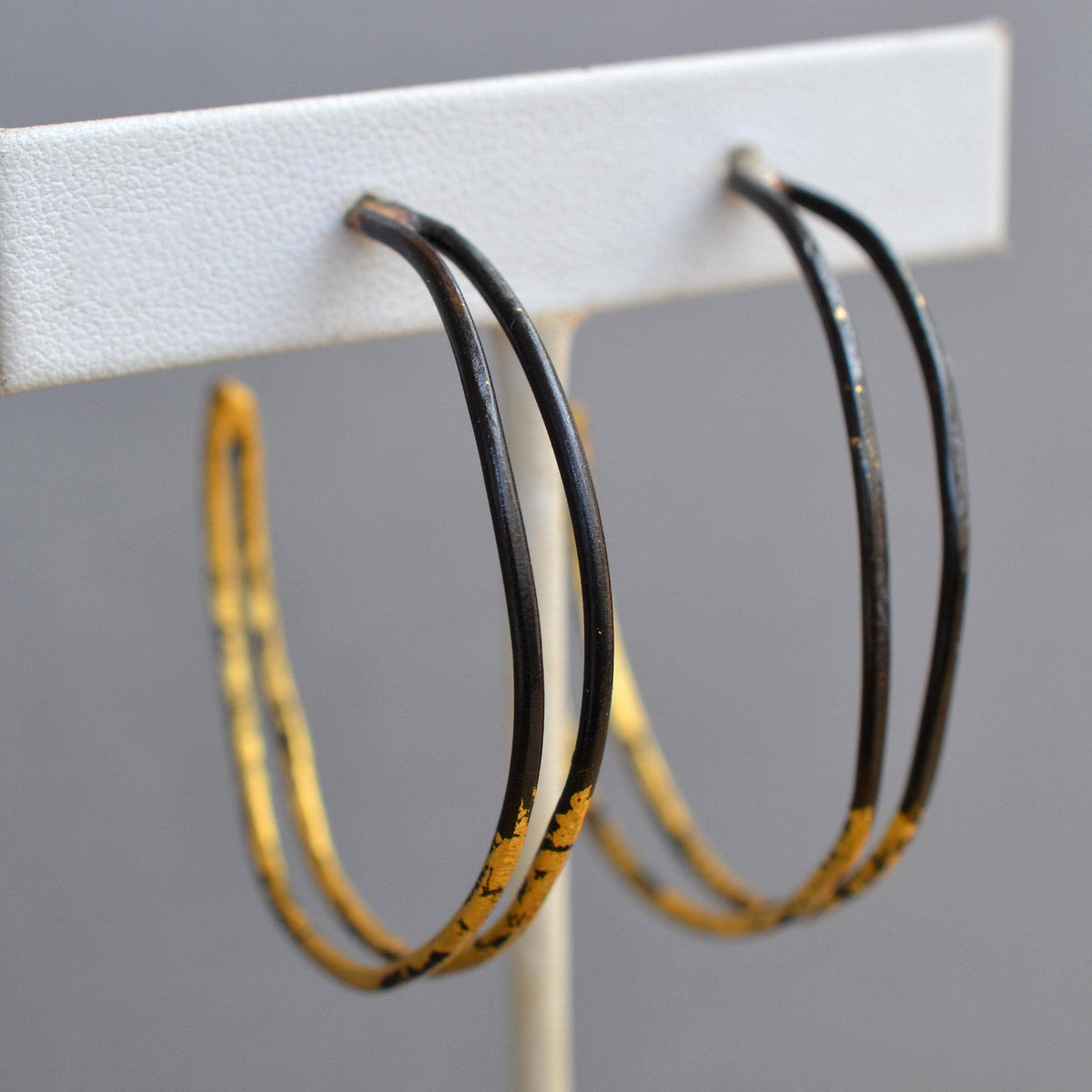 Metamorphosis Metals/Sonya Coulson Rook and Jackey Rook - Large Wavey Steel & Gold Hoops