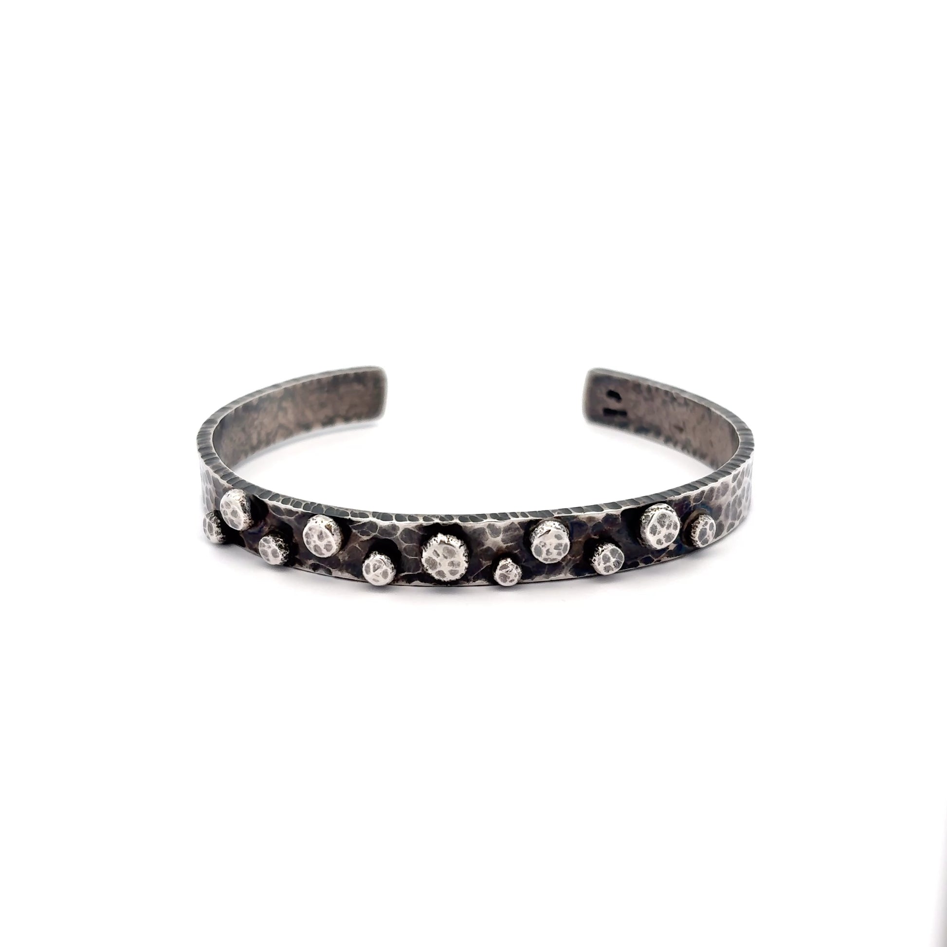 Lisa Colby: Heavy Cuff Bracelet with Planished Discs