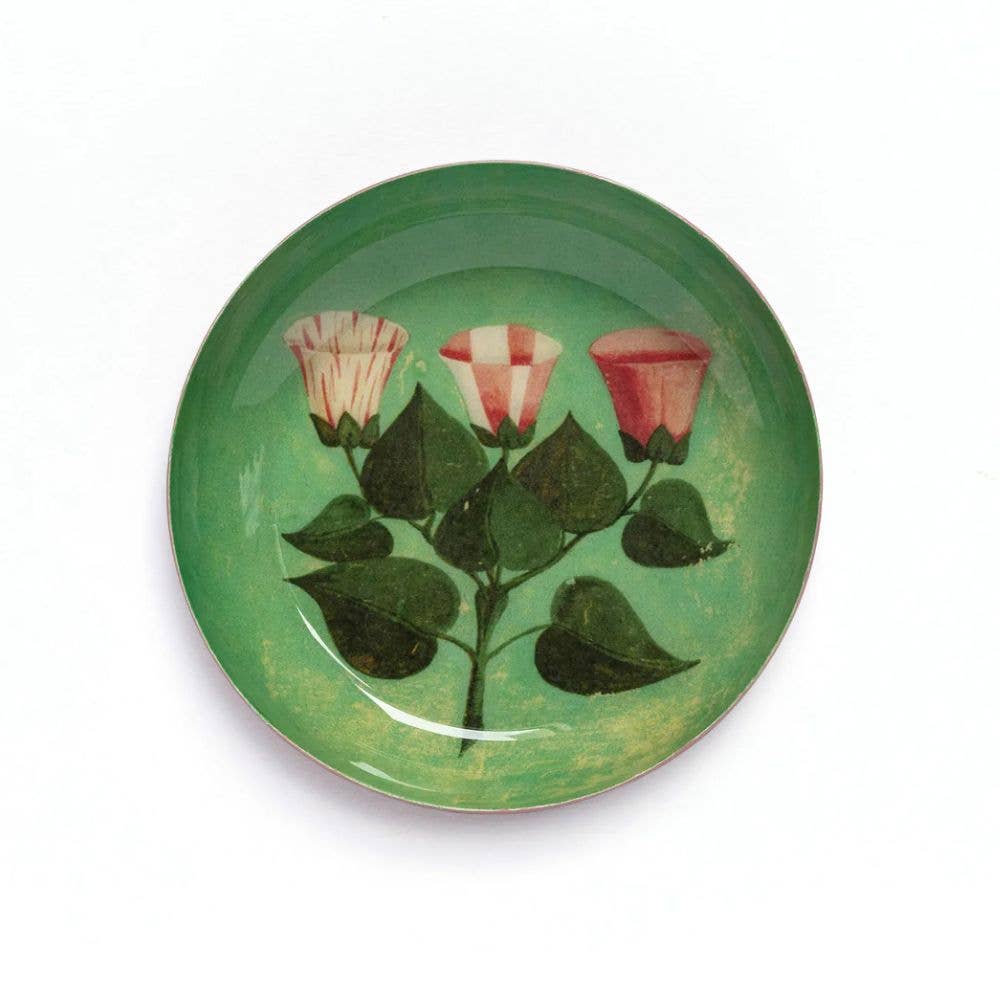 Roomytown Inc - Round Enamel Tray - Festival of Flowers