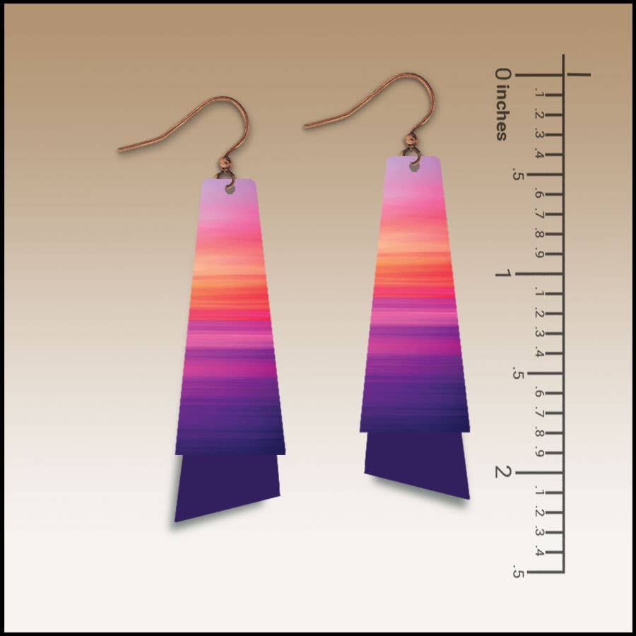 Illustrated Light & DC Designs - Sunset Beach Flutter Multilayer Earrings