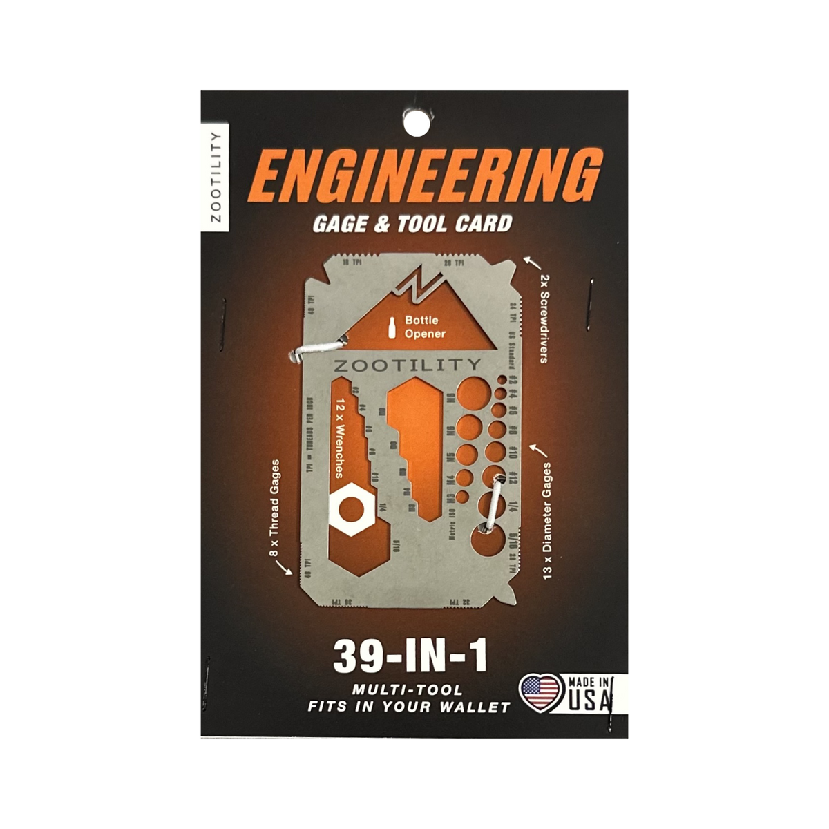 Zootility - Engineering 39-in-1 Credit Card Multi-Tool