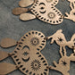 Gulushu - Dancing Hares on Hearts, Earrings