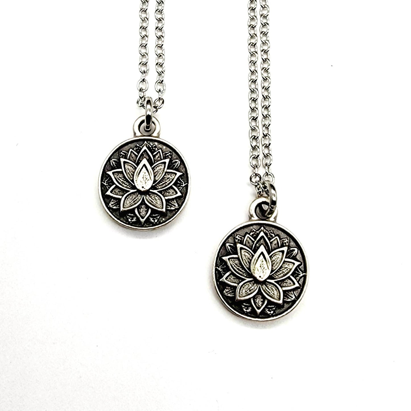 MergingMetals - “Inner Bloom” Silver Lotus Pendant Necklace