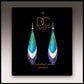 Illustrated Light & DC Designs - Blue Aurora Mixed Metal Multilayer Feather Drop Earrings