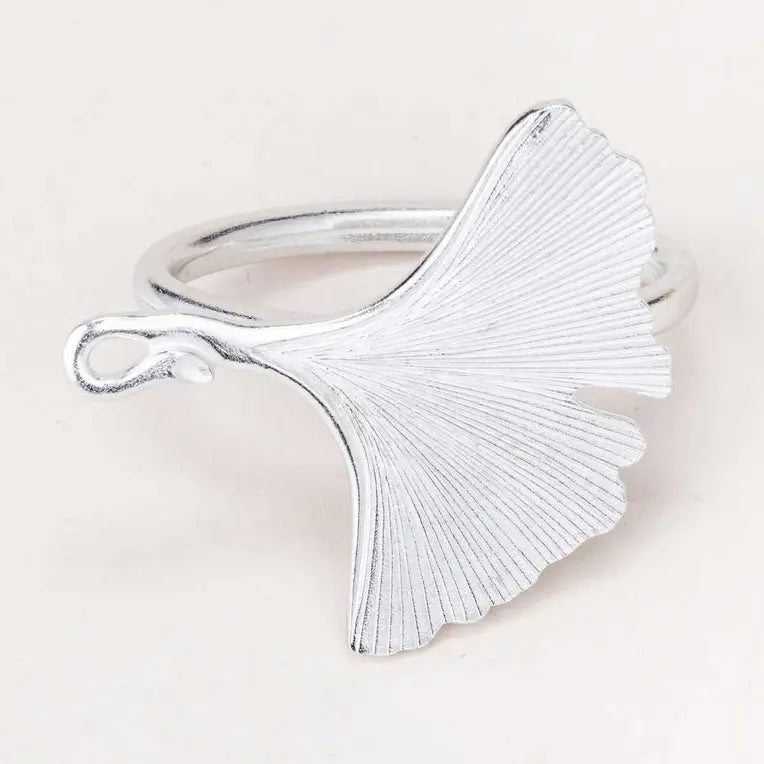 DANFORTH Ginkgo Leaf Napkin Rings- PEWTER