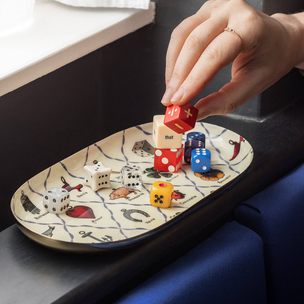 Roomytown Inc - Oval Enamel Tray - Charms