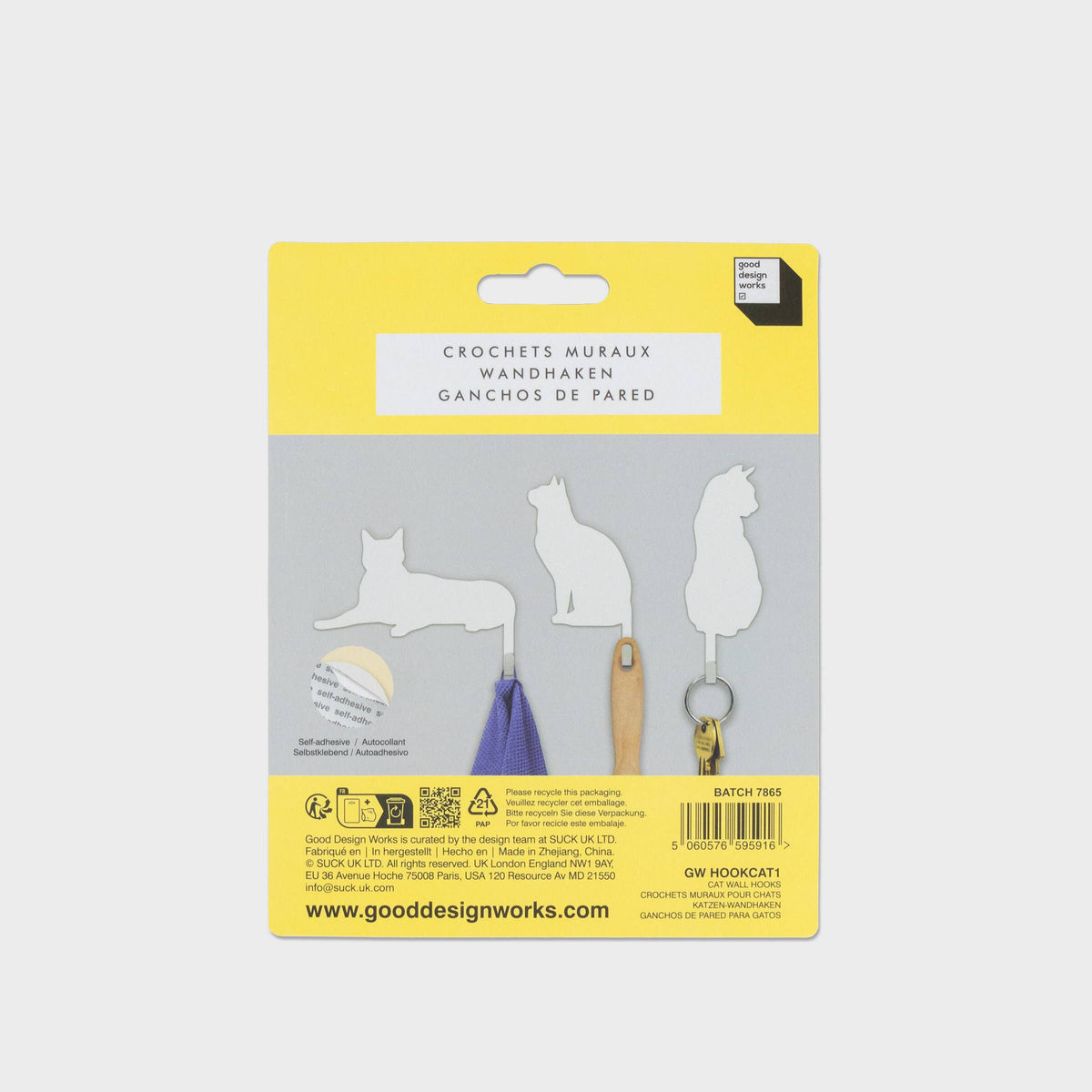 SUCK UK Ltd - USA - Cat Wall Hooks – Hang your stuff on their tails
