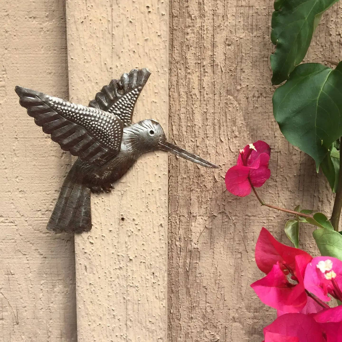 Haiti Fair Trade~ It's Cactus - 6" Set of 2 Hummingbirds, 3D Wings, Home Garden Accent