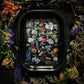Small Metal Black Fleurs Tray / Vintage Flower Floral Dish