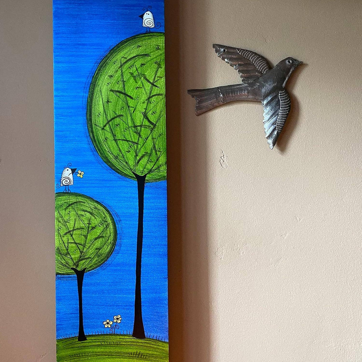Haiti Fair Trade~ It's Cactus - 7" Small Metal Bird