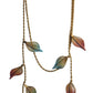 Sarah Cavender Metalworks - 50" Falling Leaves Birch Leaf Lariat: Gold with Multi Color Leaves
