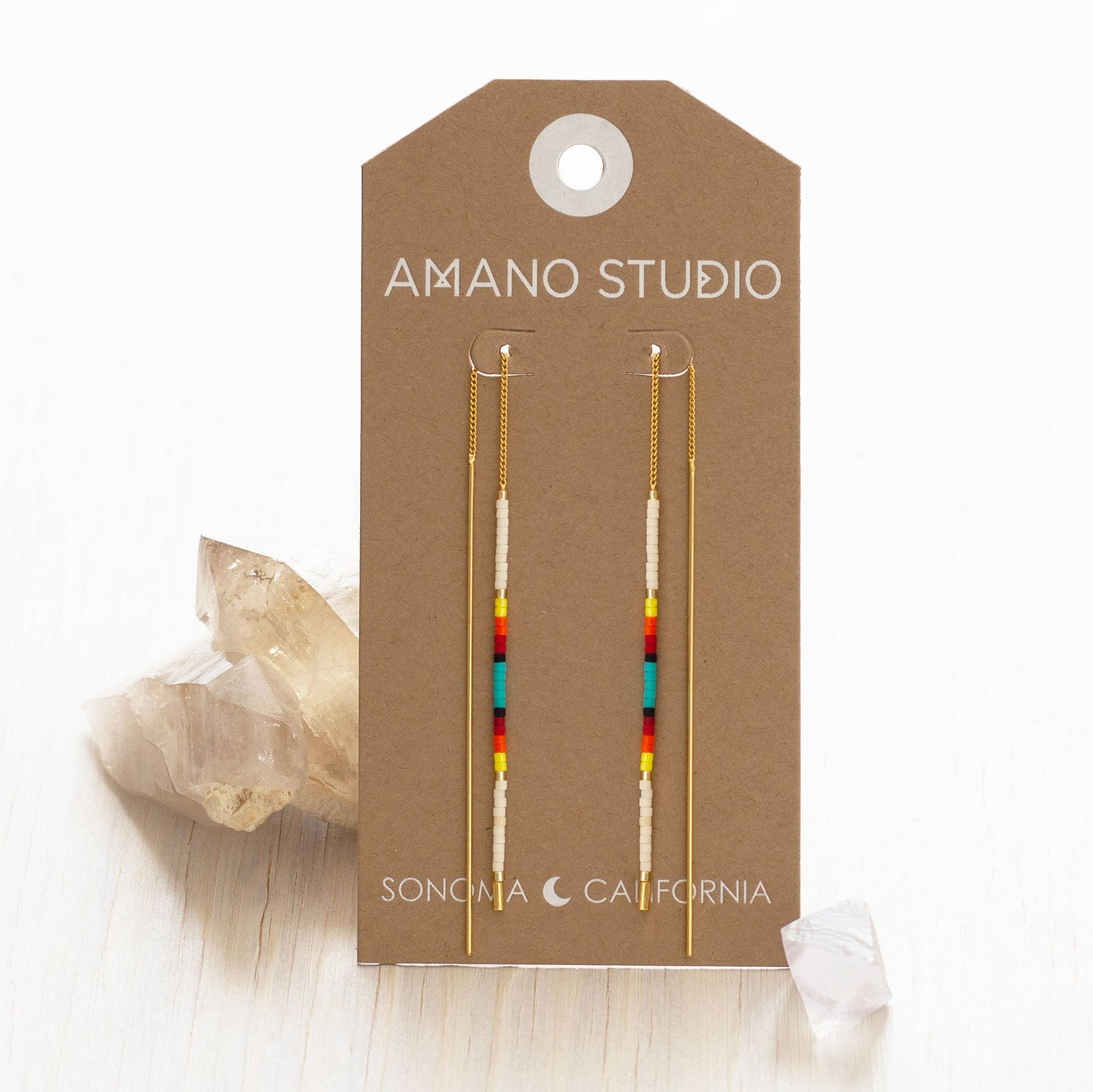 Amano Studio - Miyuki Seed Bead Threader Earrings: Champagne