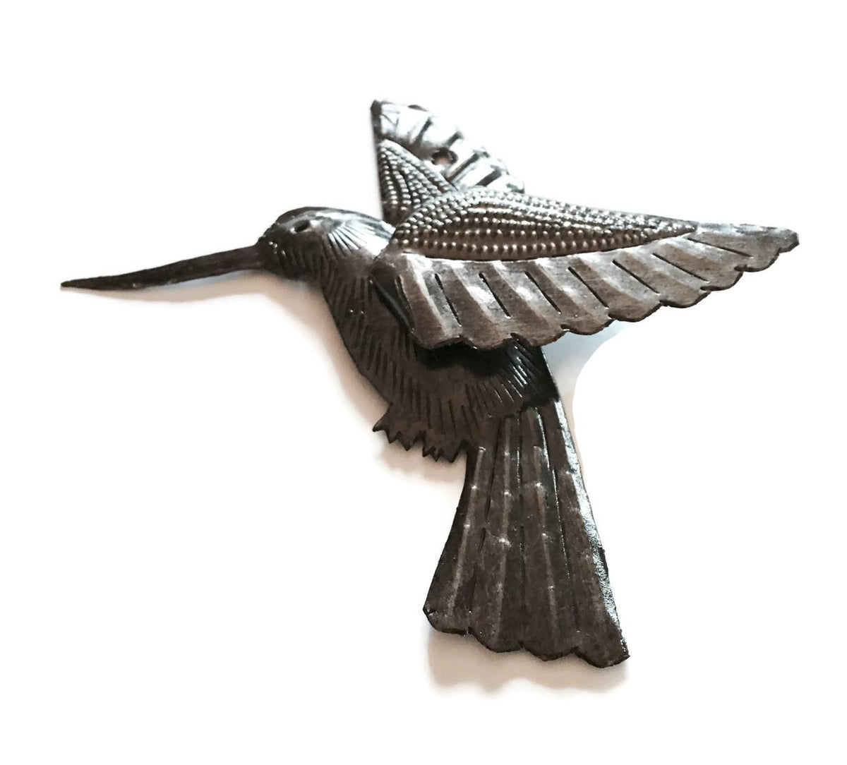 Haiti Fair Trade~ It's Cactus - 6" Set of 2 Hummingbirds, 3D Wings, Home Garden Accent