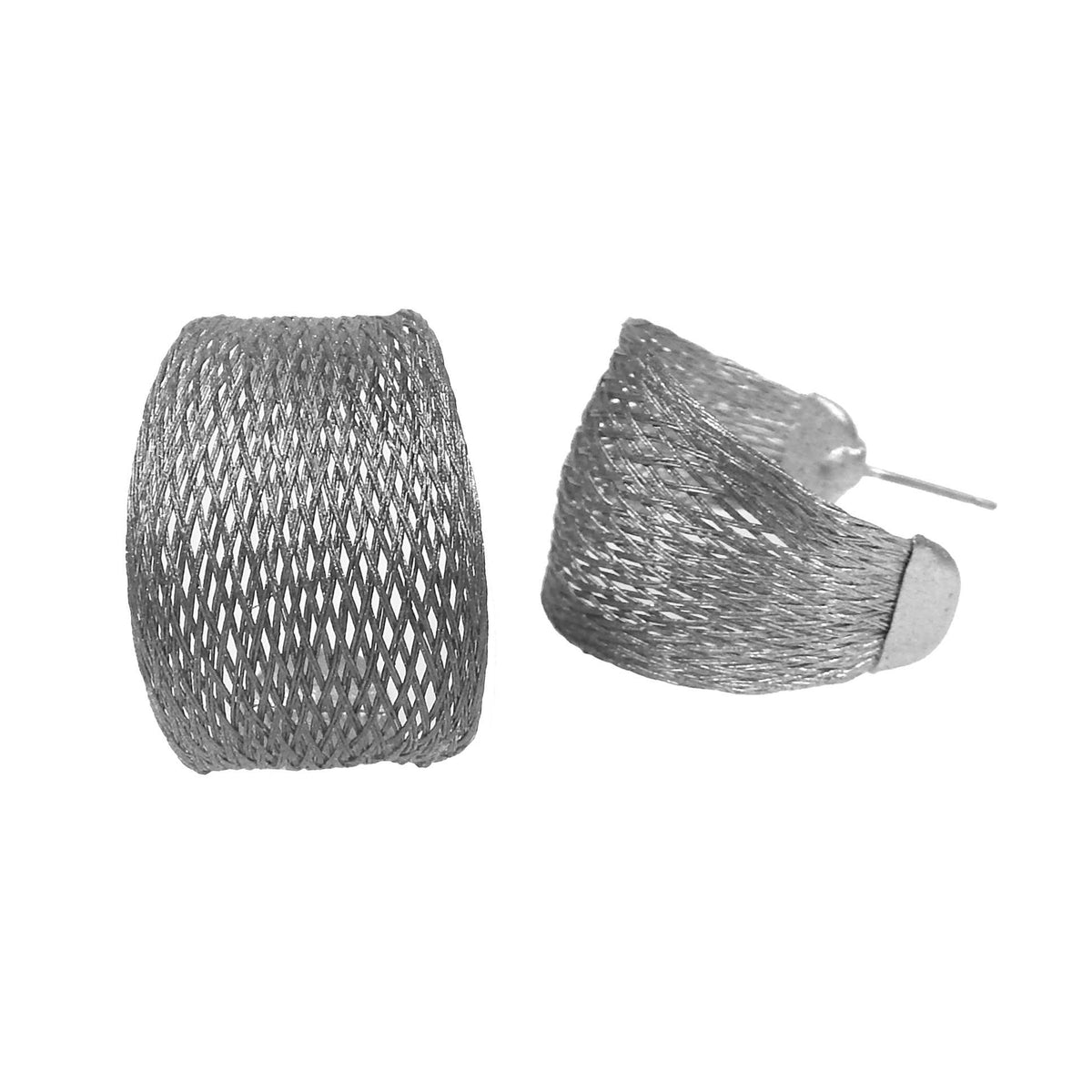 Sarah Cavender Metalworks - Wire Ribbon Classic Hoop Earrings: Antique Silver
