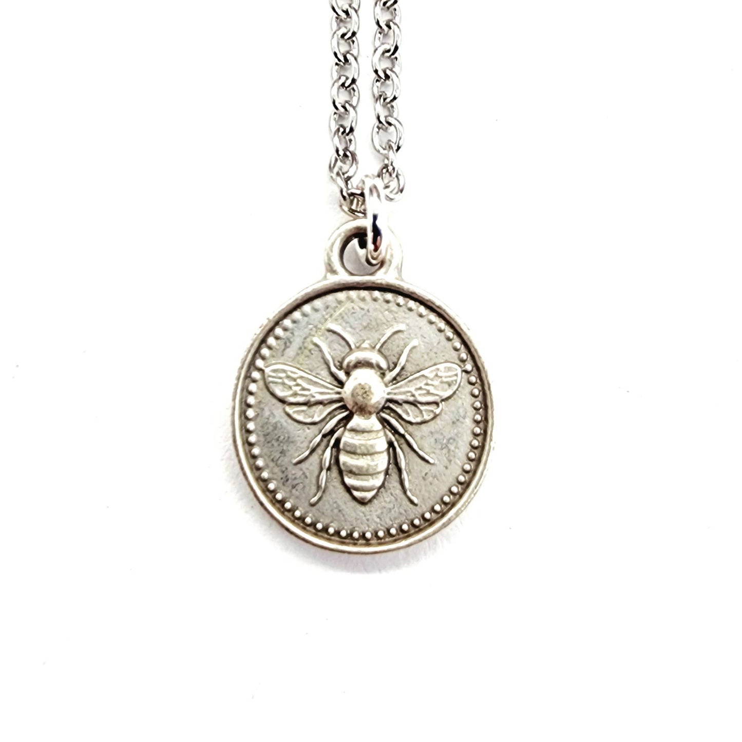 MergingMetals - Silver Honeybee Coin Necklace