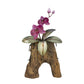 Copper Art -Pink Phaleanopsis Orchid Copper Wall Piece on Teak Wood