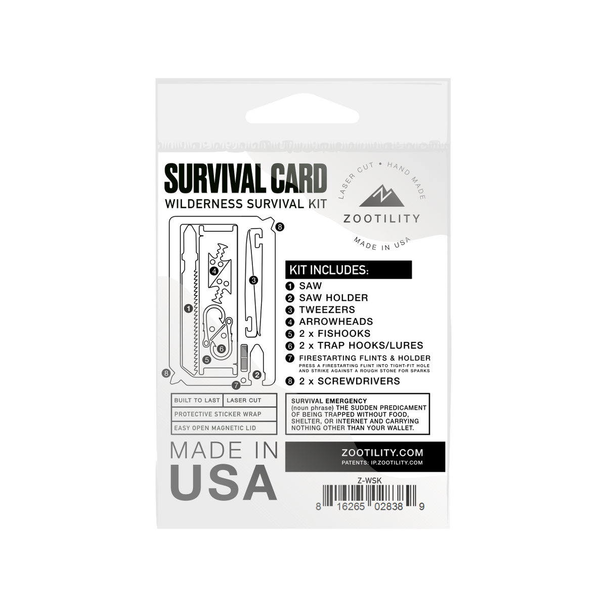 Zootility - Wilderness Survival Kit