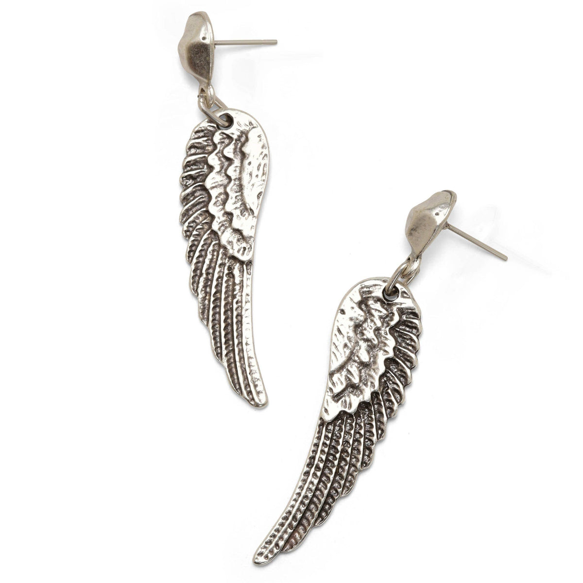 Chanour - Handmade Pewter Wing Earrings