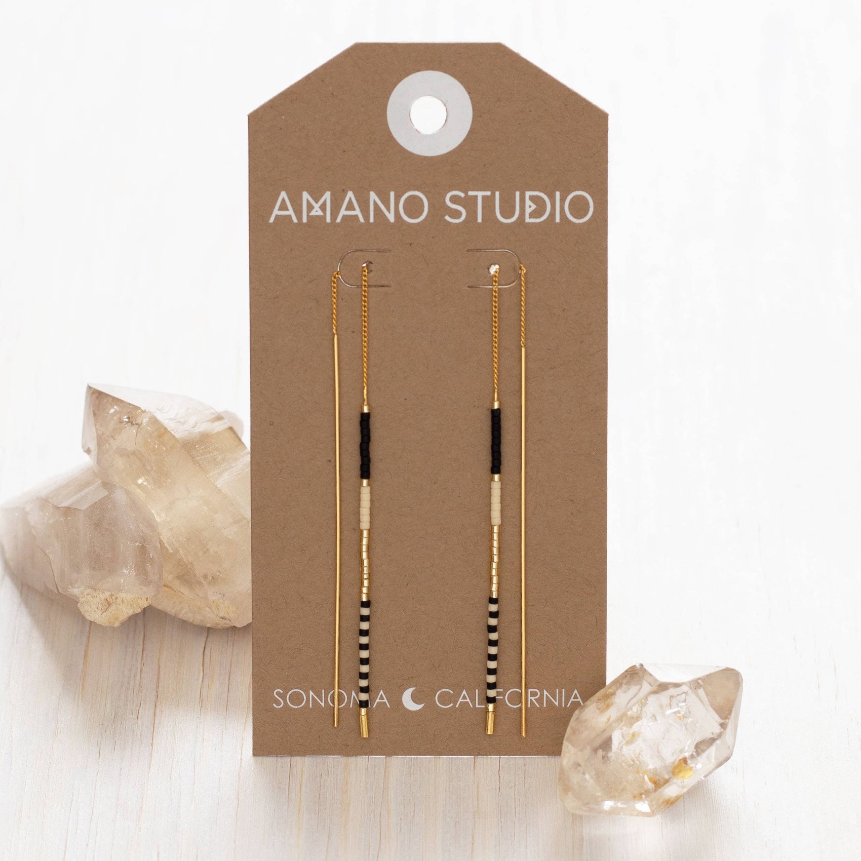 Amano Studio - Miyuki Seed Bead Threader Earrings: Sky