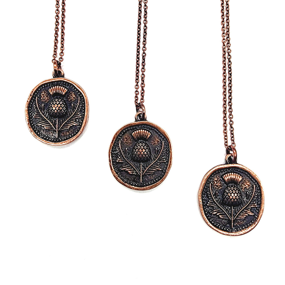 MergingMetals - Thistle Necklace - Antique Copper