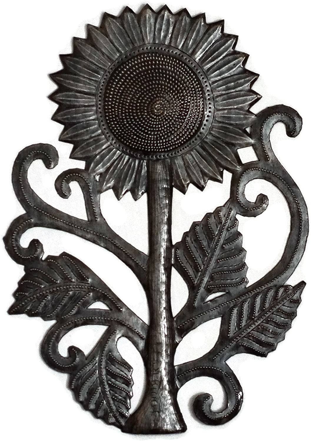 Haiti Fair Trade~ It's Cactus - Garden Sunflower, Handmade Metal Art, 8" x 11"