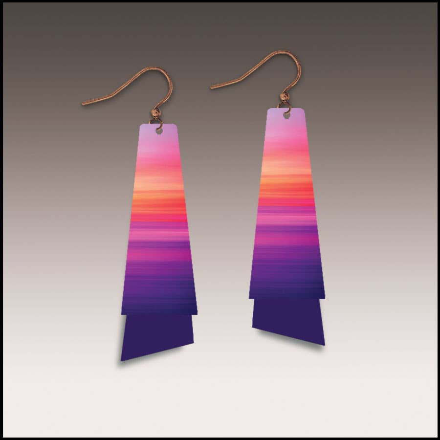 Illustrated Light & DC Designs - Sunset Beach Flutter Multilayer Earrings