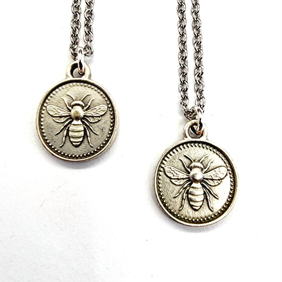 MergingMetals - Silver Honeybee Coin Necklace