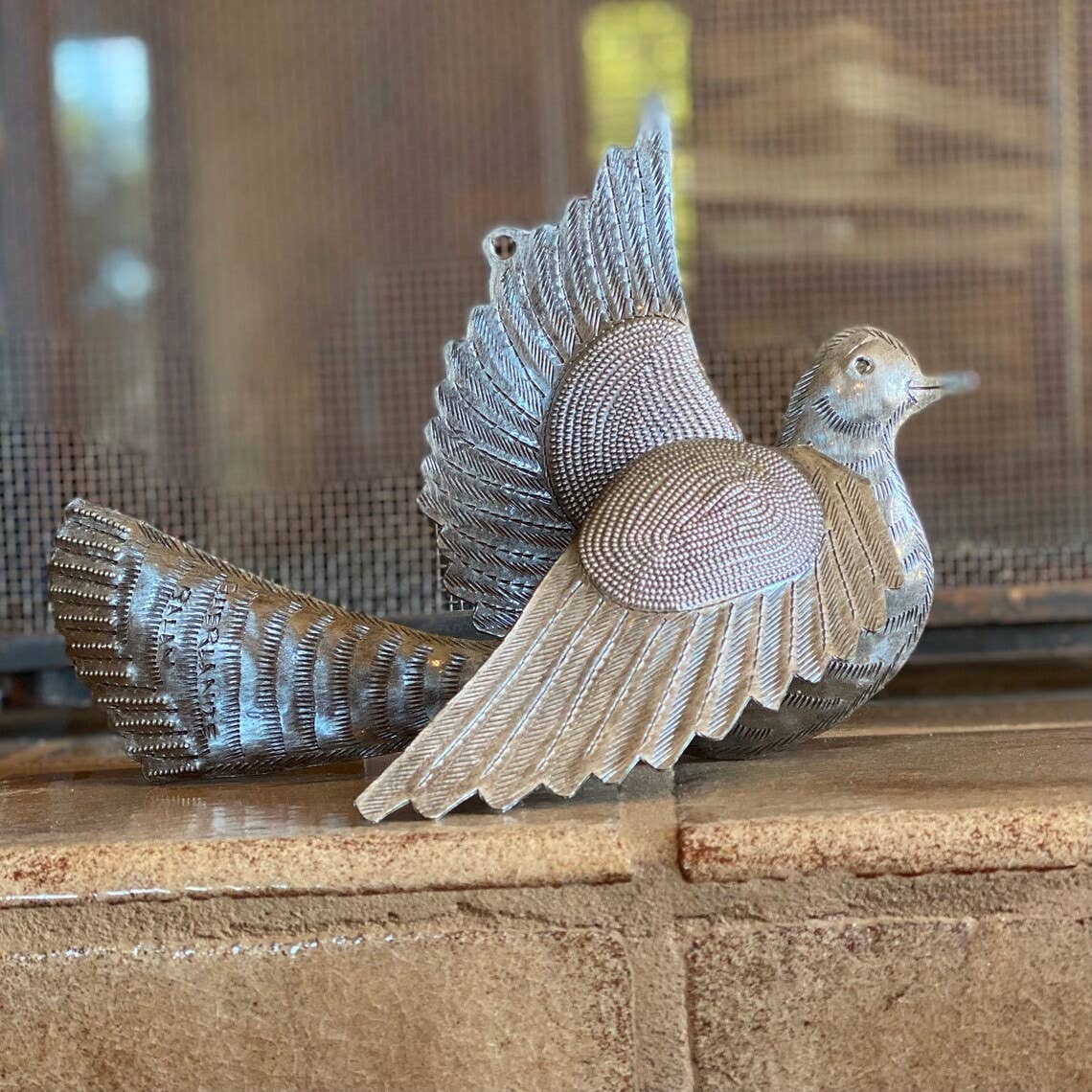 Haiti Fair Trade~ It's Cactus - Haitian Metal Doves, Table Top or Wall Art 10 1/2" x 7 1/2"