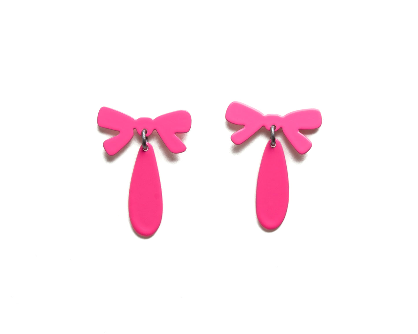 Ashley Buchanan: 2 Piece Bow Earrings with Drops, Pink