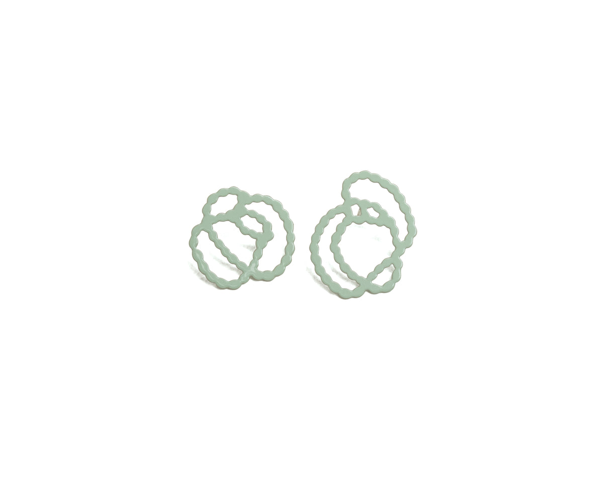 Ashley Buchanan: Pearl Sketch Studs, Small, Moss