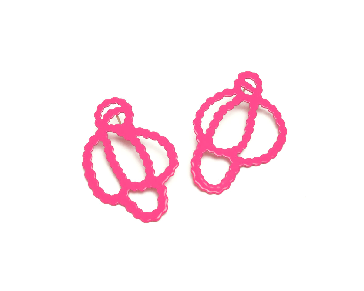 Ashley Buchanan: Pearl Sketch Earrings, Pink