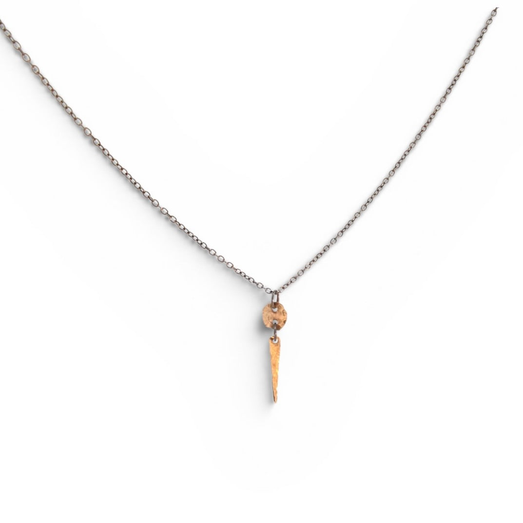 House Of Snakes - GOLD SUN CHARM NECKLACE,10K, STERLING SILVER