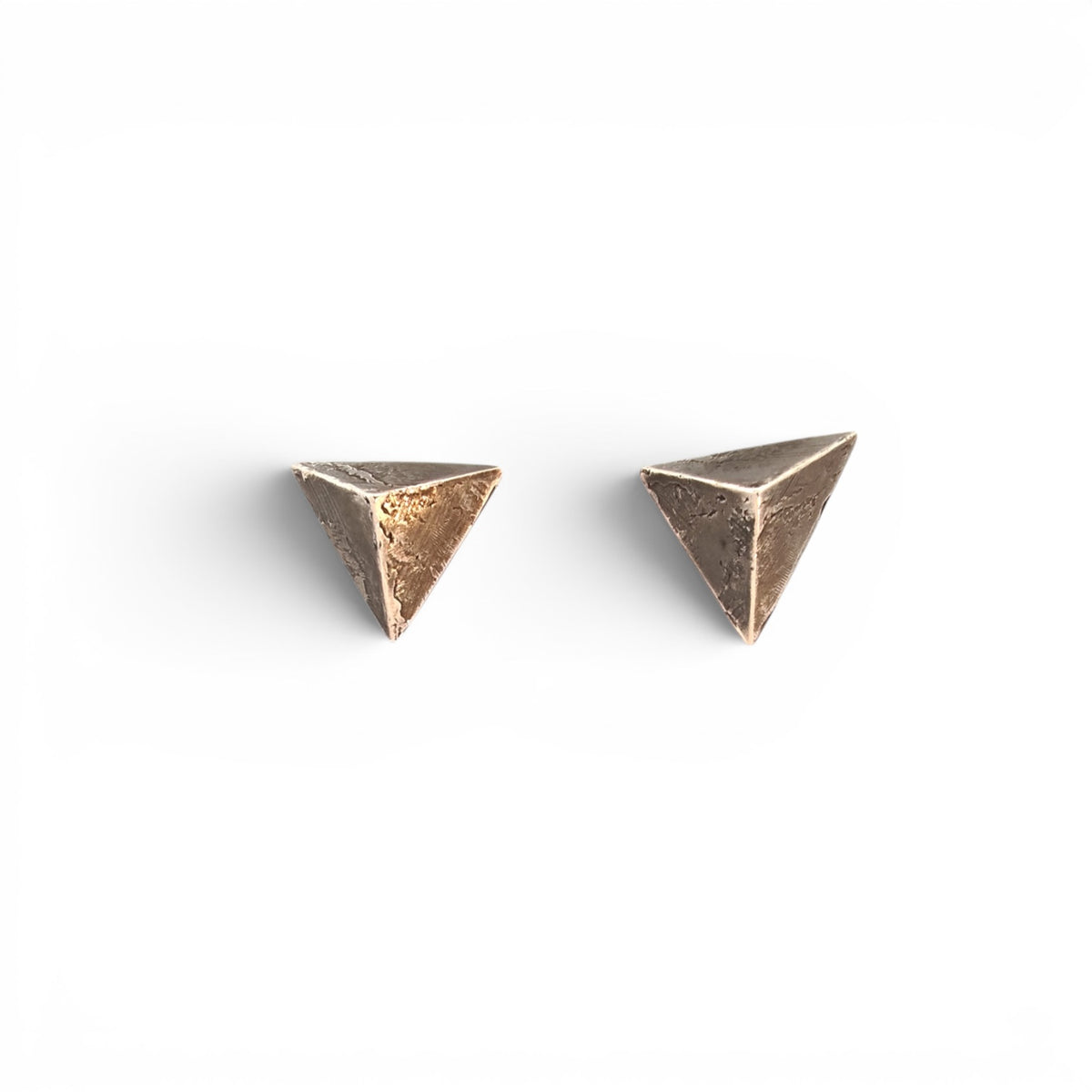 Zula: Tetrahedron Stud Earrings, sterling silver