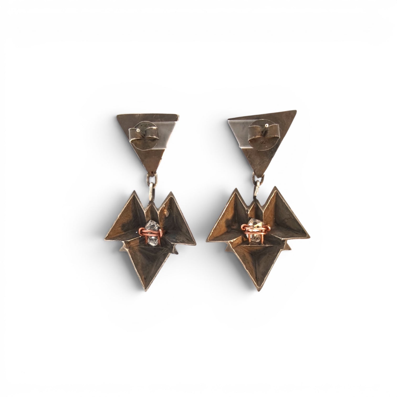 Zula:Stacked Triangle Statement Earrings