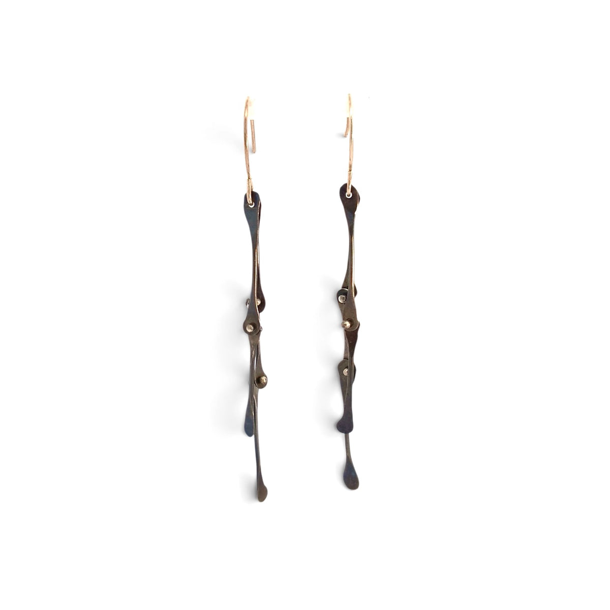 Olivia de Soria: Oxidized Sterling Silver Kinetic Earrings