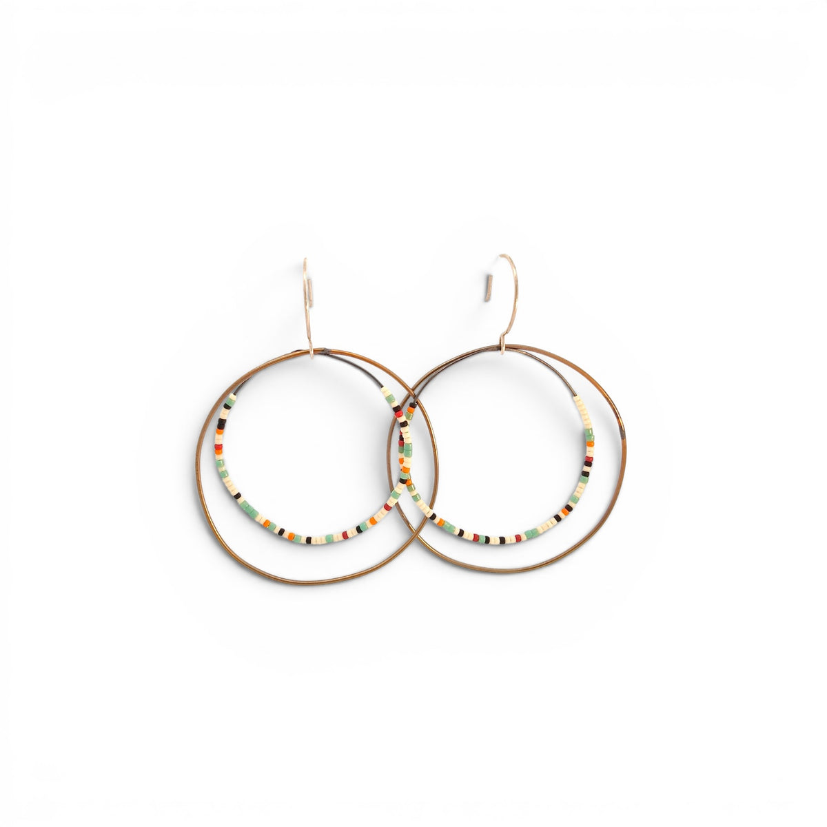 Olivia de Soria: Brass Circle Bead Earrings