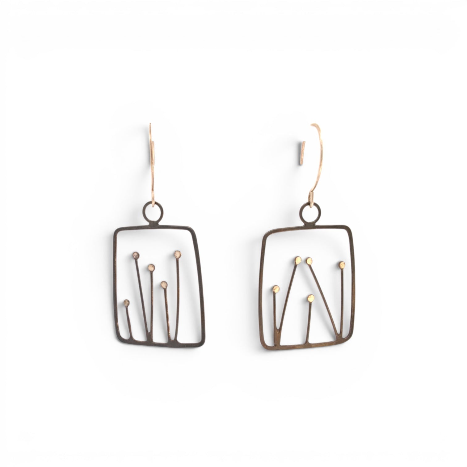 Olivia de Soria: Sterling Silver Flower stem earrings