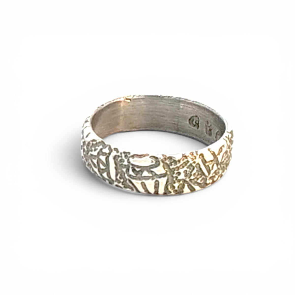 Zachery Lechtenberg: Hand Etching, Gem Band Ring size 7.75