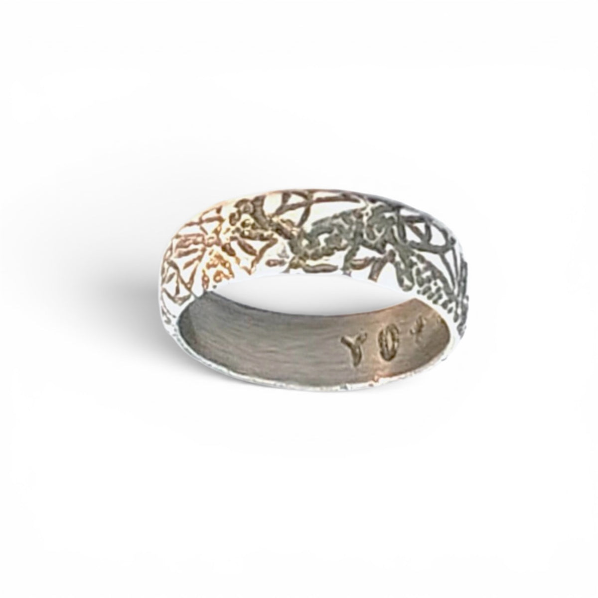Zachery Lechtenberg: Hand Etching, Gem Band Ring size 7.75
