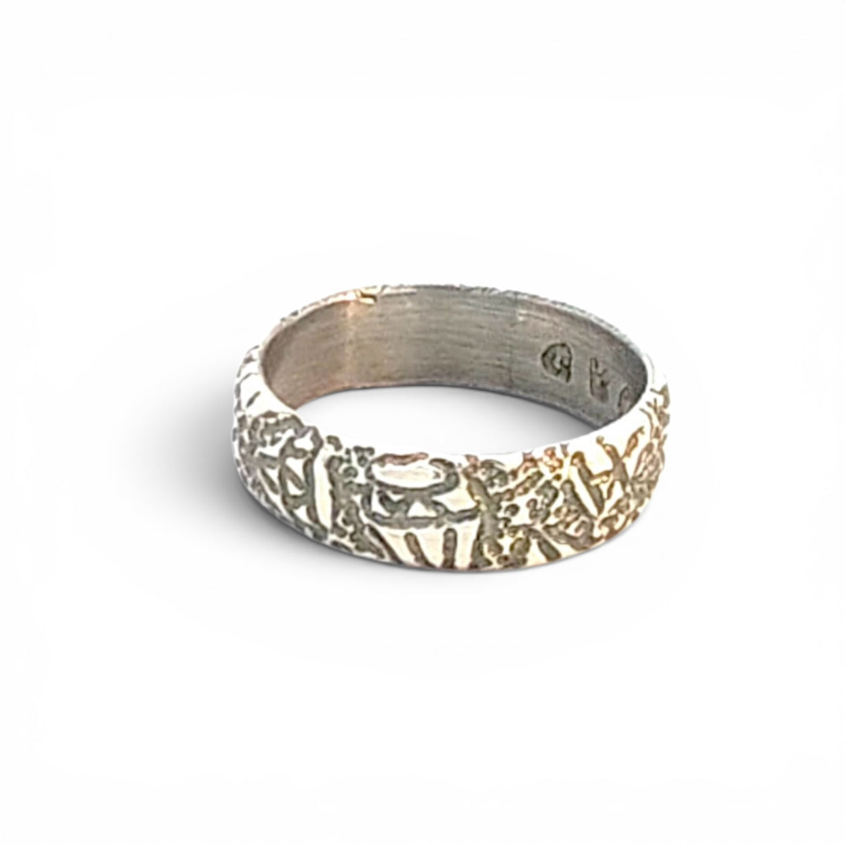 Zachery Lechtenberg: Hand Etching, Gem Band Ring size 7.75