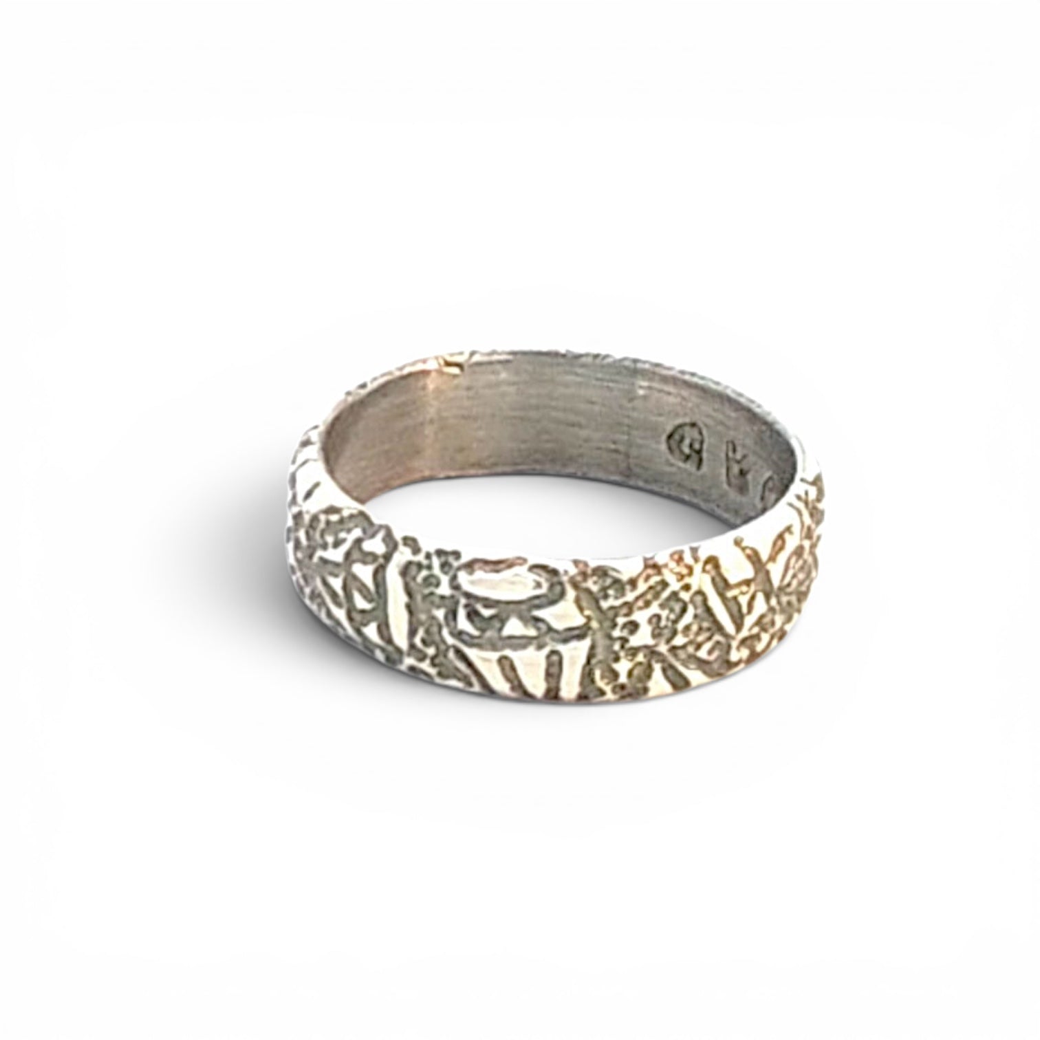 Zachery Lechtenberg: Hand Etching, Gem Band Ring size 7.75