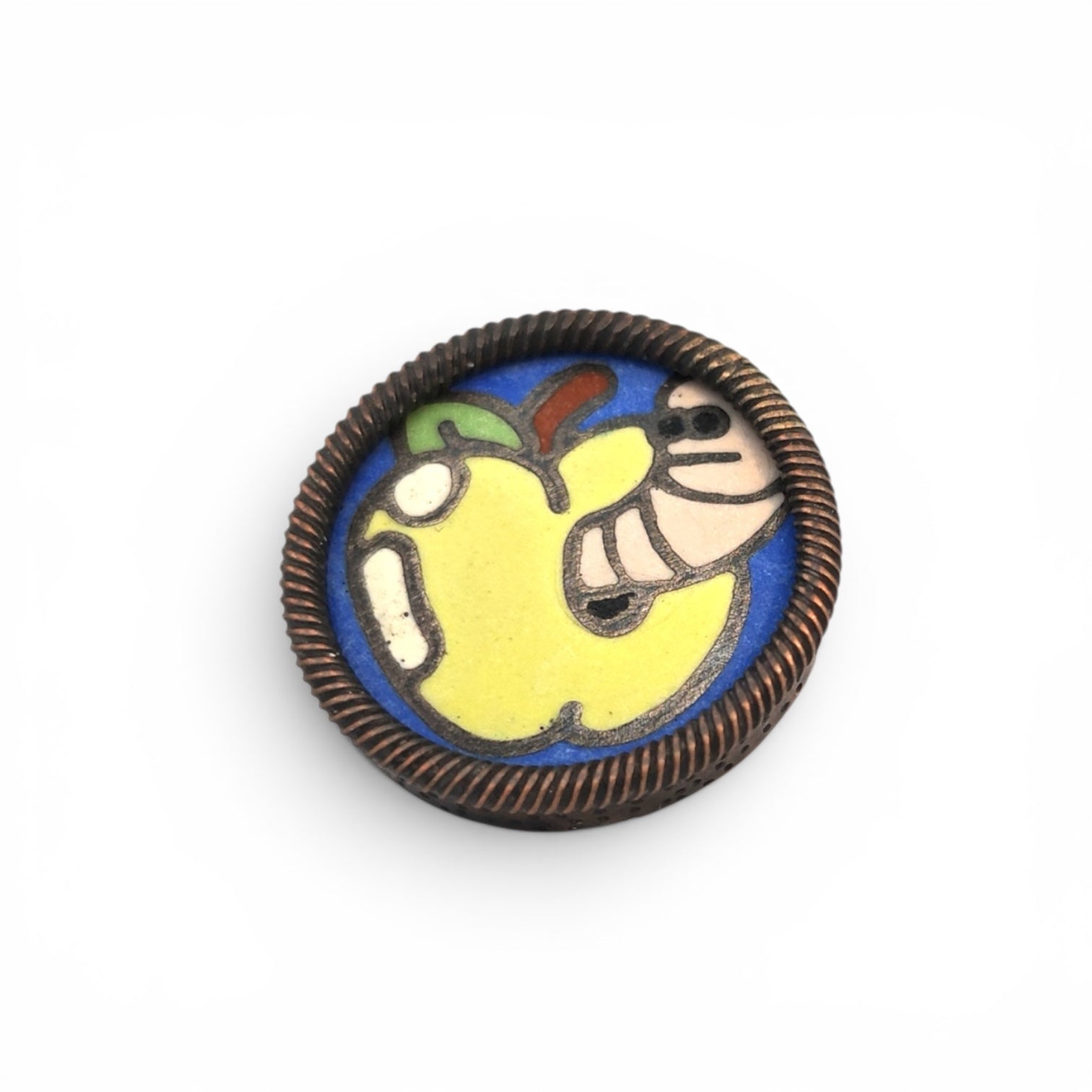 Zachery Lechtenberg: Enamel Pin, Apple with Worm