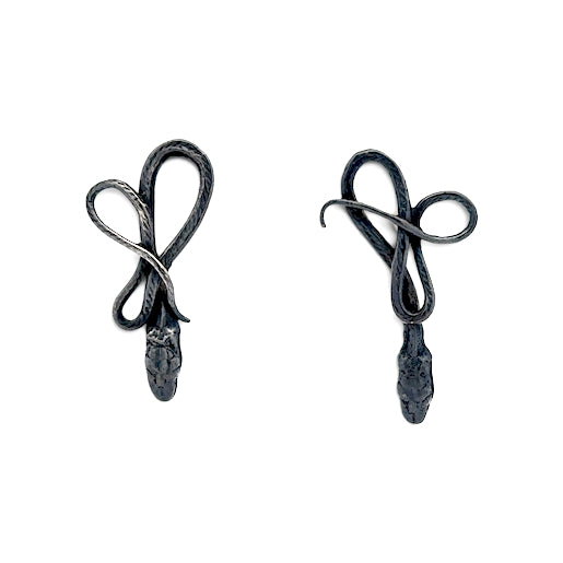 Anna Johnson: Oxidized Silver Serpentine Earrings