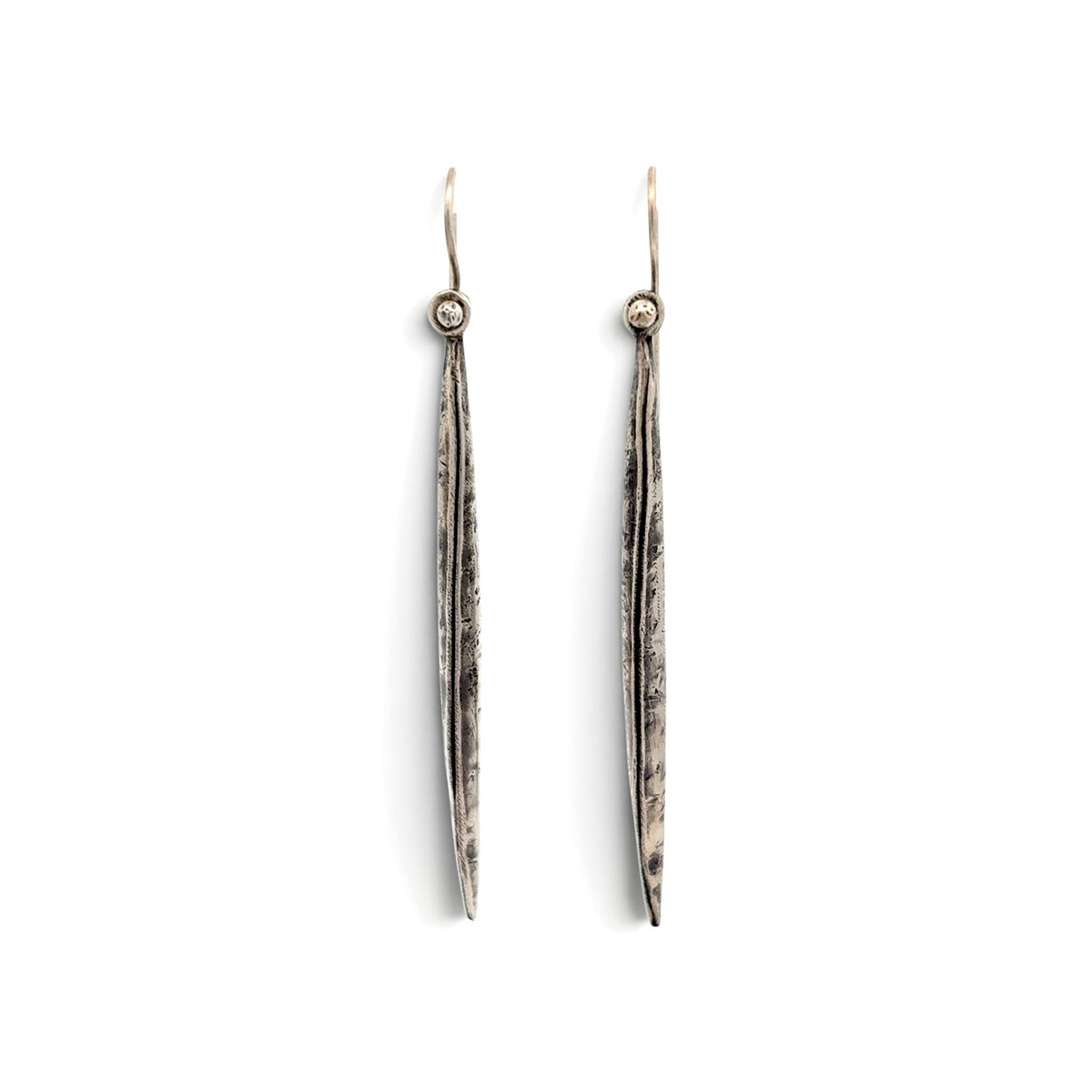 Lisa Colby: Long Pod Earrings, Sterling Silver