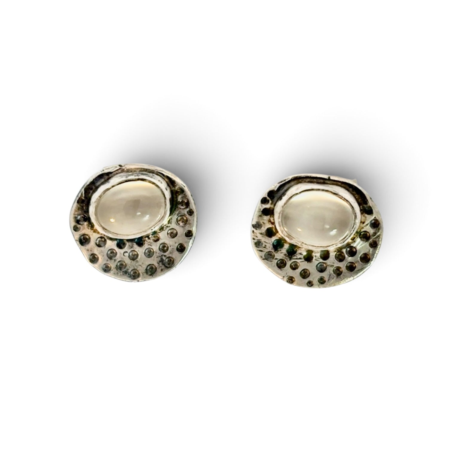 Lisa Colby: Pebble Post Earrings with Moonstones